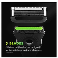 Cartouches de rechange de rasoir GilletteLabs, compatibles avec GilletteLabs avec barre exfoliante et avec le rasoir chauffant, 4 cartouches