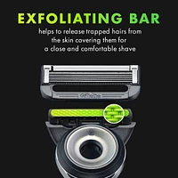 Cartouches de rechange de rasoir GilletteLabs, compatibles avec GilletteLabs avec barre exfoliante et avec le rasoir chauffant, 4 cartouches
