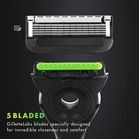 Cartouches de rechange de rasoir GilletteLabs, compatibles avec GilletteLabs avec barre exfoliante et avec le rasoir chauffant, 4 cartouches