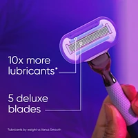 Gillette Venus Miami Midnight Extra Smooth Sensitive Women's Razor Refills, 6 ct