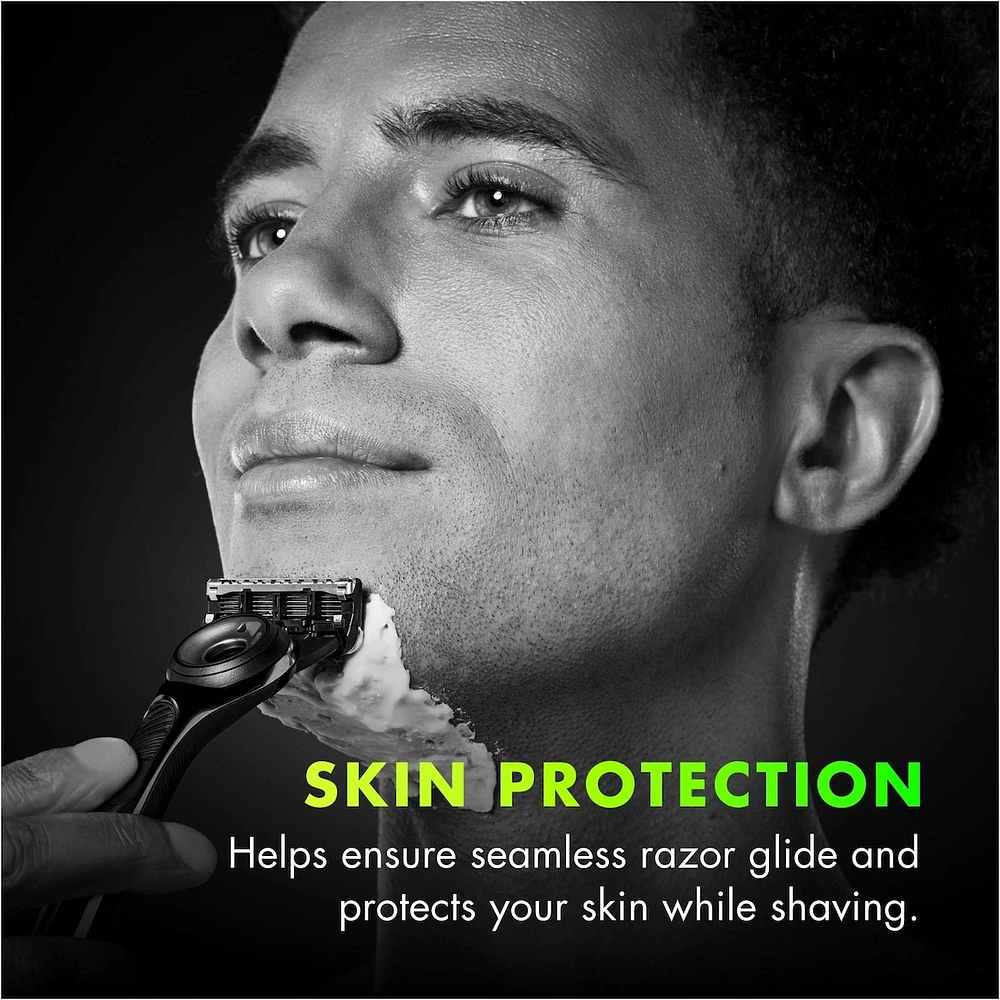 Labs with Exfoliating Bar by Razor for Men, Black and Gold Edition - 1 Handle, 2 Razor Blade Refills, 7oz Rapid Foaming Shave Gel