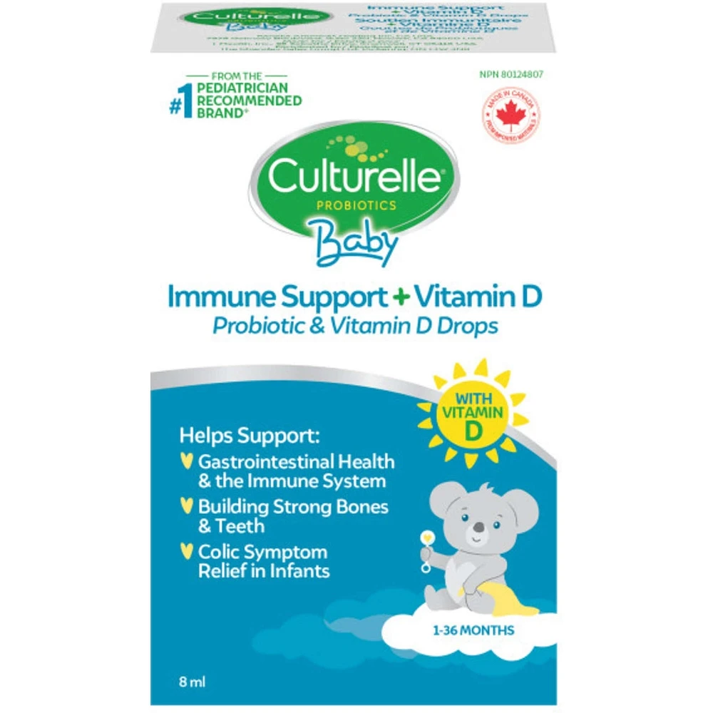Gouttes de probiotiques et de vitamine D pour bébé
