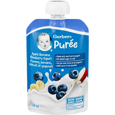 Purée Pomme, banane, bleuet et yogourt