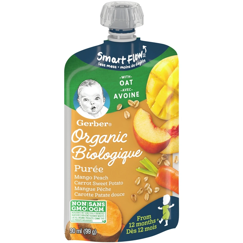 Organic Toddler Purée Mango Peach Carrot Sweet Potato Oat