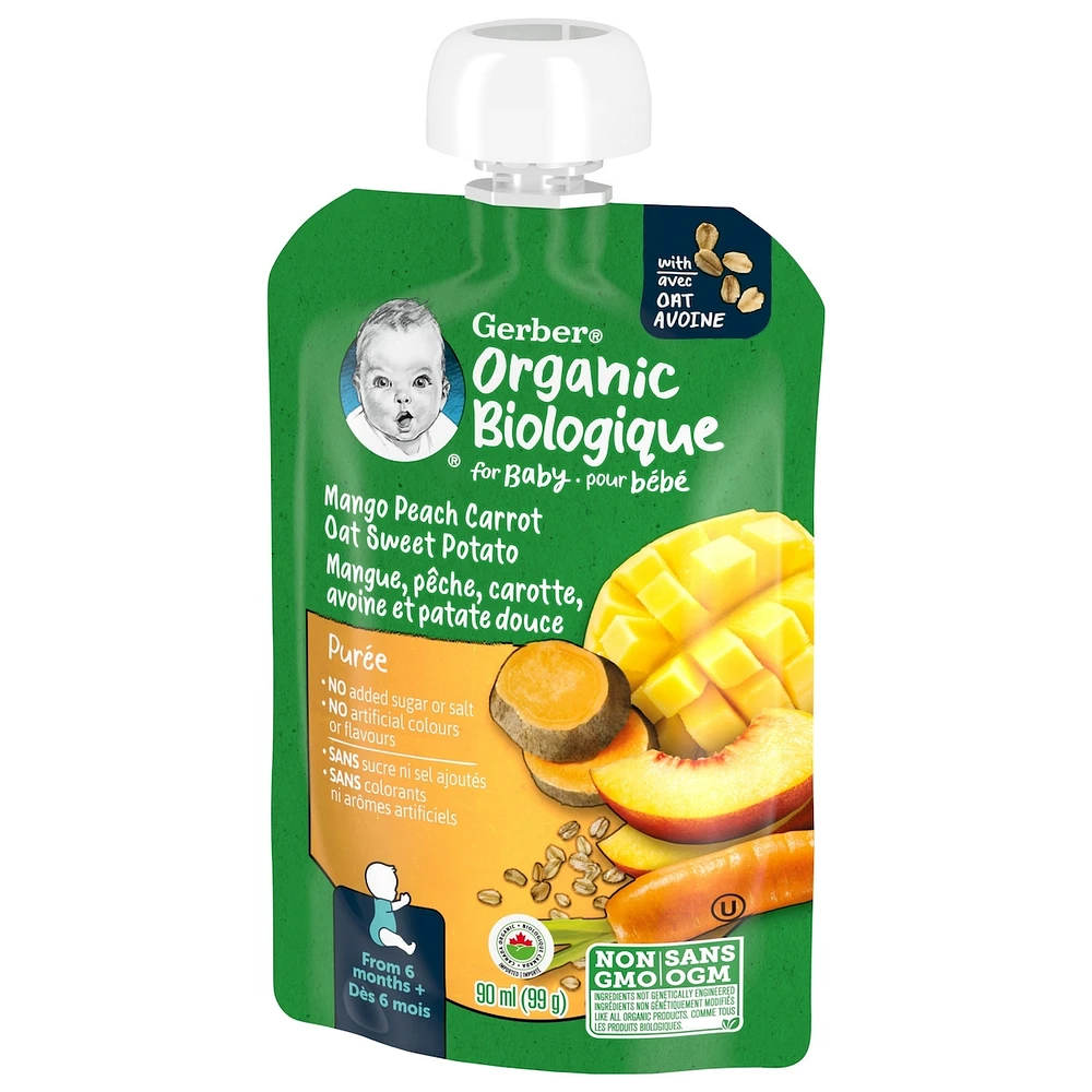 Organic Toddler Purée Mango Peach Carrot Sweet Potato Oat