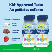 PediaSure Complete Reduced Sugar, 33% Less Sugar, Nutritional Supplement, 4 X 235 ml, Vanilla, 940 ml