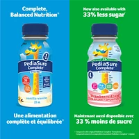 PediaSure Complete® Reduced Sugar, Nutritional Supplement, 4 x 235 mL, Strawberry