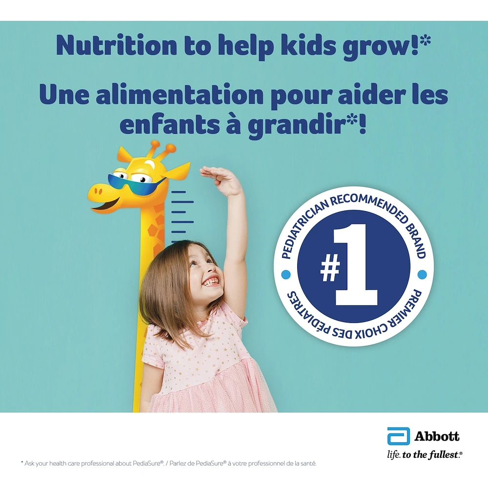 PediaSure Complete®, Nutritional Supplement, 4 x 235 mL, Vanilla – Kids nutritional shake containing DHA and vitamins, helps promote weight gains when taken twice a day