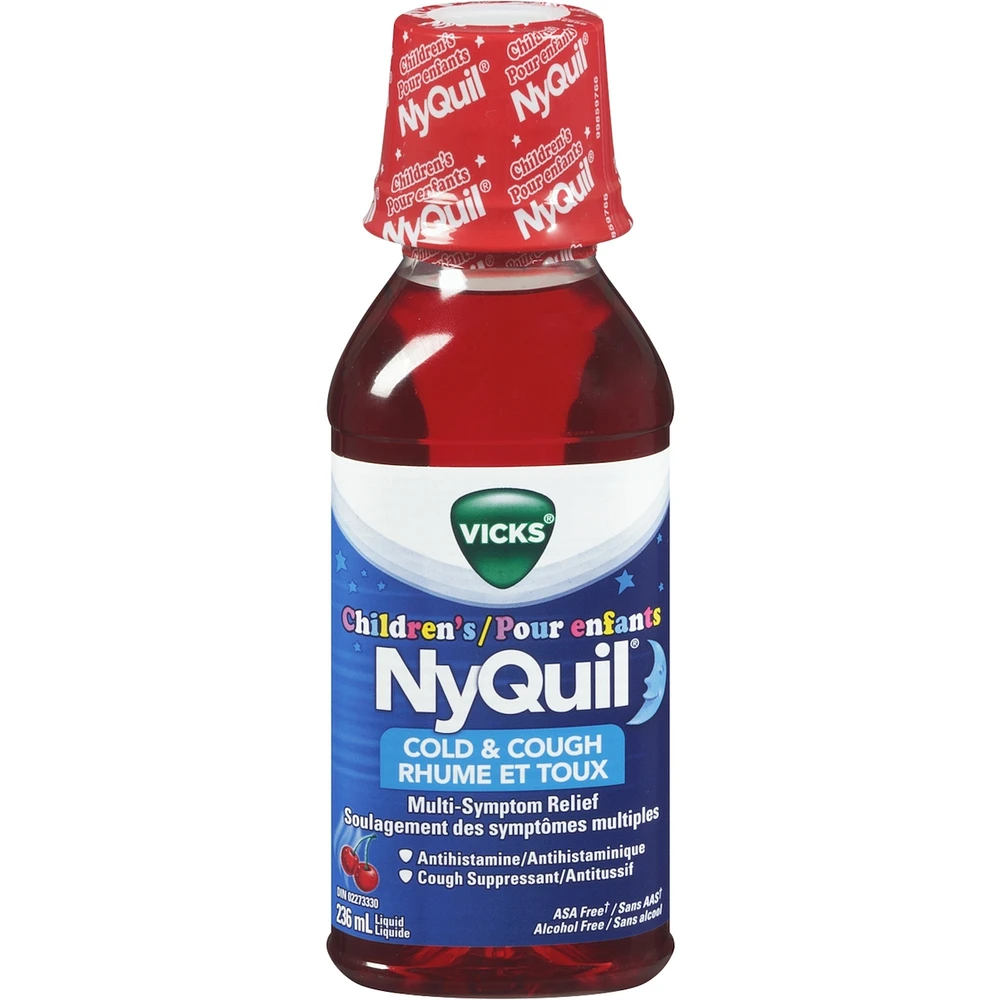Sirop pour enfants NyQuil Rhume et toux Soulagement des symptômes multiples, baies, 236 mL