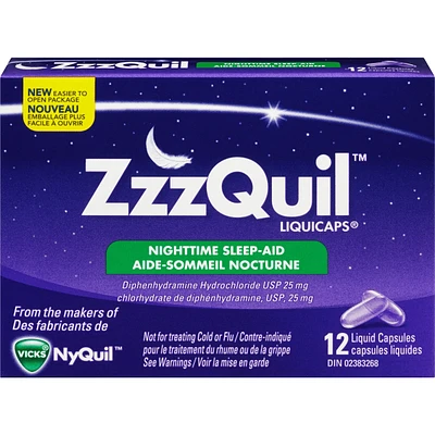 ZzzQuil Nighttime Sleep-Aid LiquiCaps, 12 Count