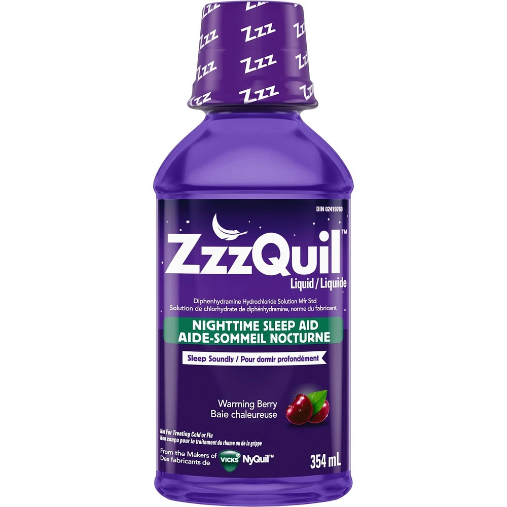 ZzzQuil Nighttime Sleep Aid Liquid, Warming Berry, 354 mL