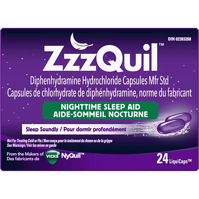 ZzzQuil Nighttime Sleep-Aid LiquiCaps, 24 Count