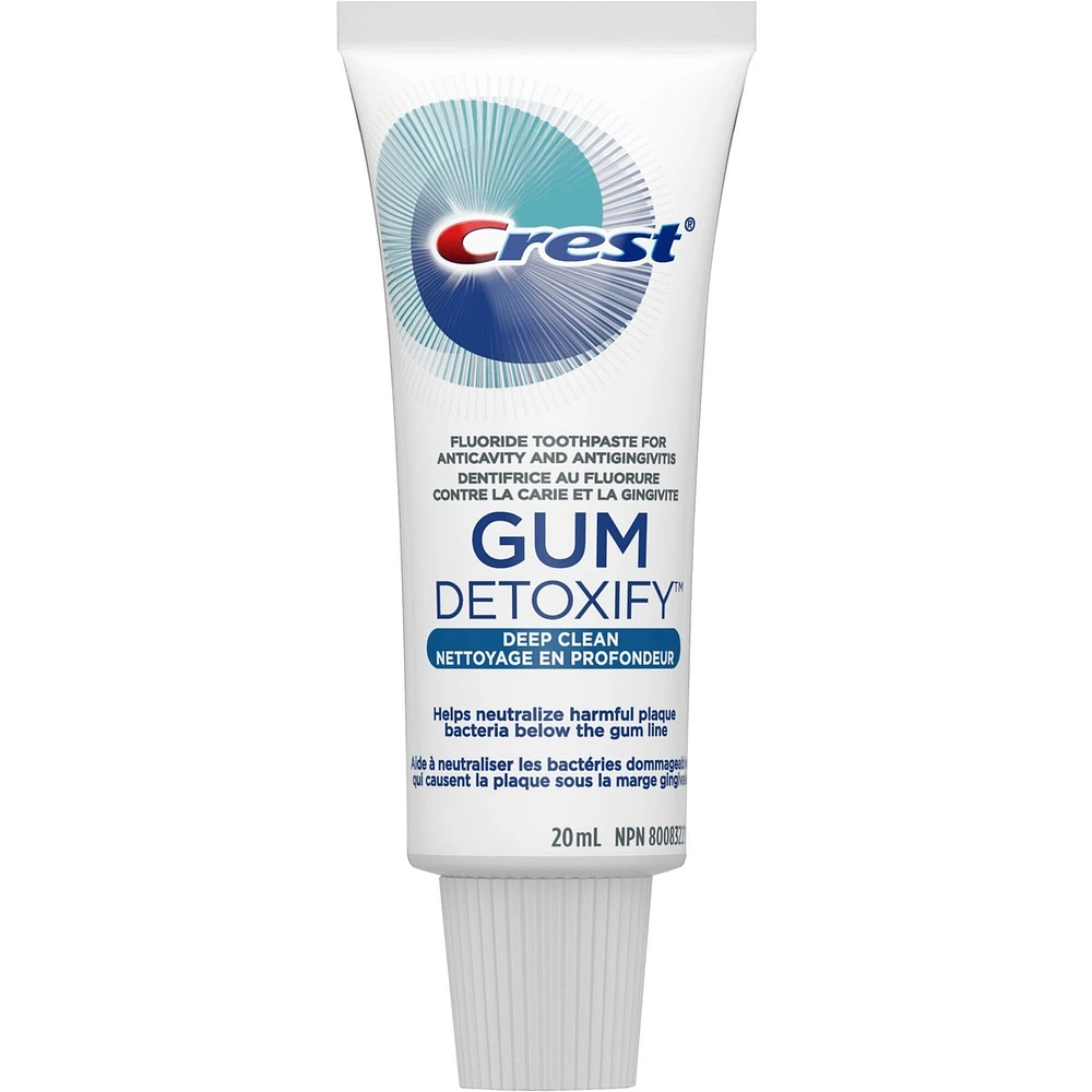 Dentifrice Crest Gum Detoxify Nettoyage en profondeur, 20 mL
