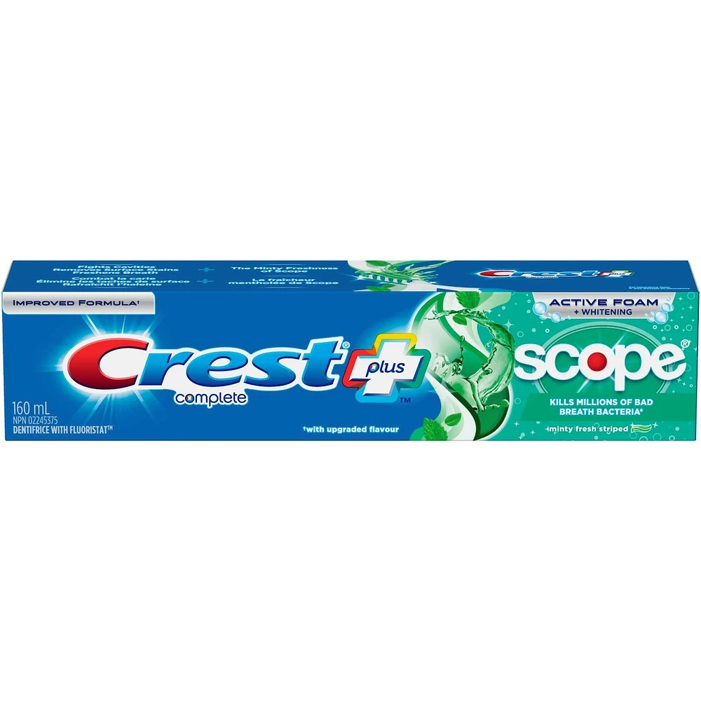 Crest Complete Whitening Plus Scope Minty Fresh Toothpaste, 160 mL