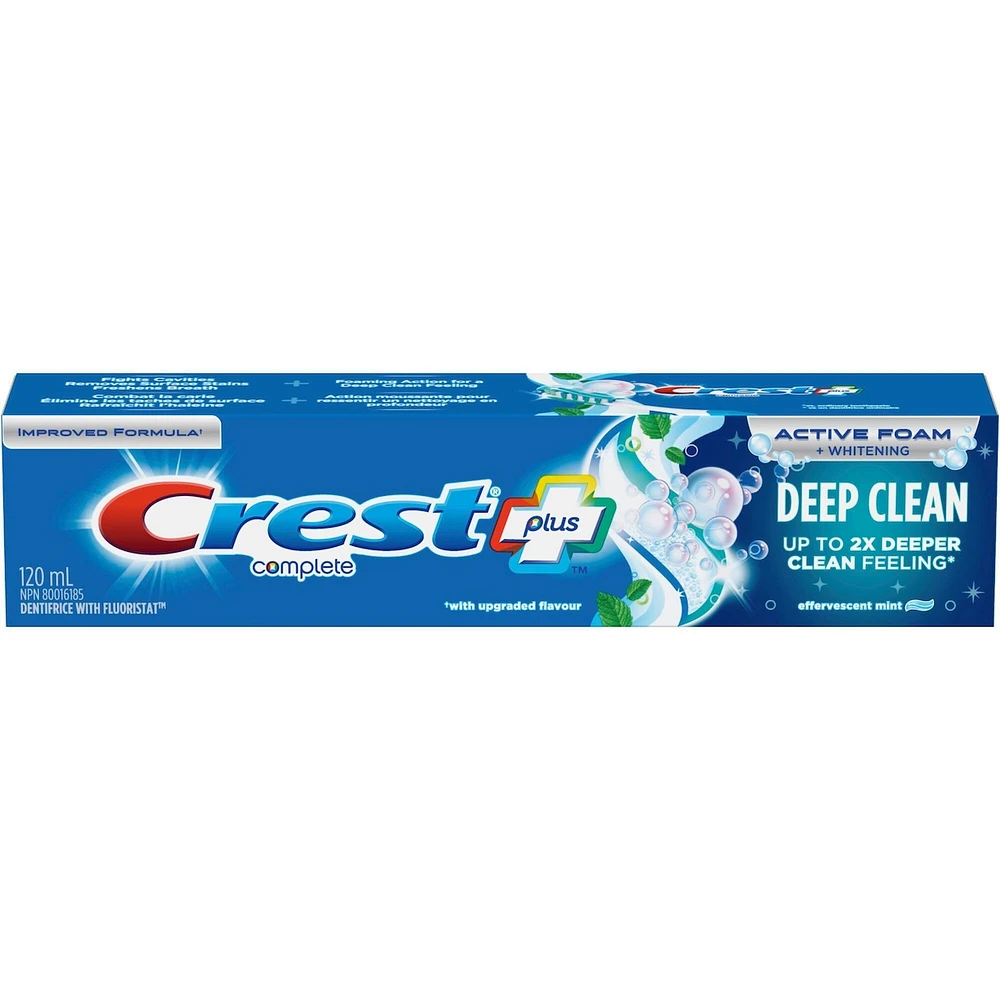 Crest Complete Whitening Plus Deep Clean Toothpaste, 120 mL