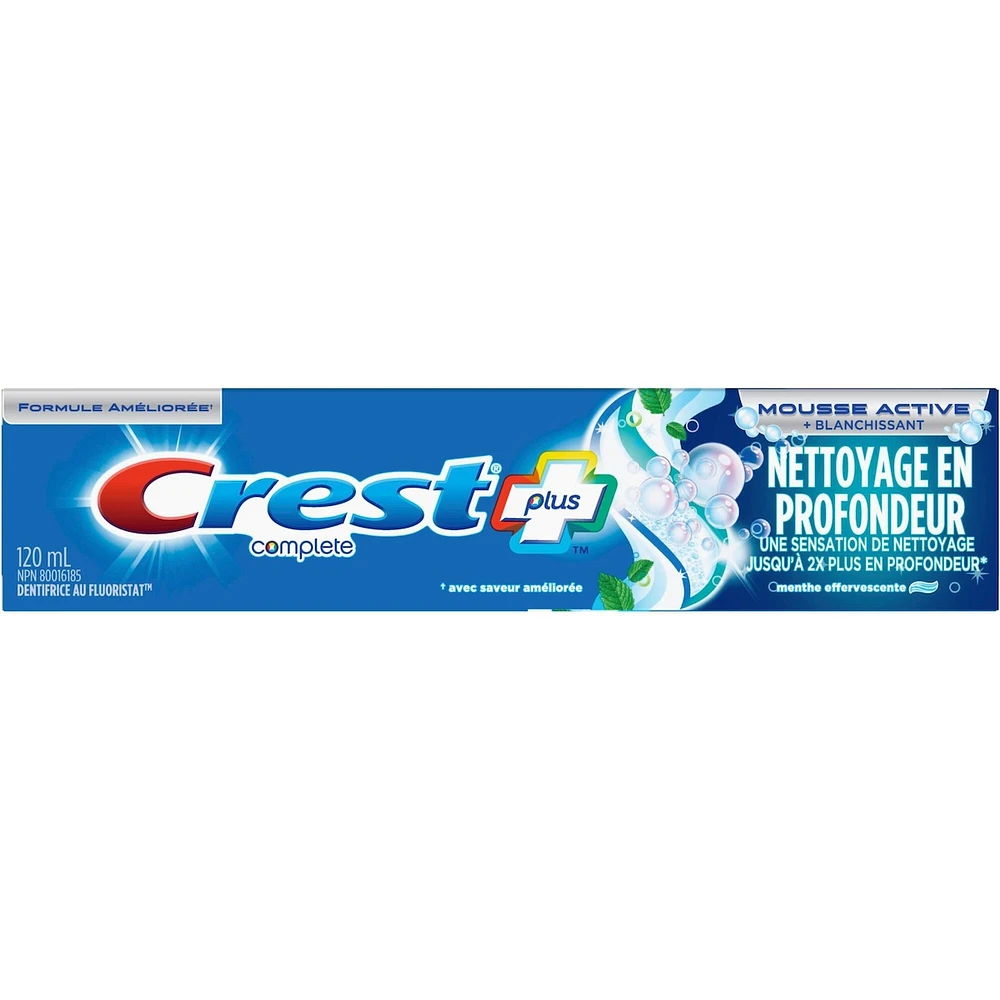Crest Complete Whitening Plus Deep Clean Toothpaste, 120 mL