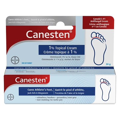 Canesten Antifungal 1-Percent Topical Cream, Relieves Itching, Burning, Scaling, Soreness, 15g