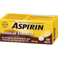ASPIRIN Regular Strength 325mg, Fast & Effective Relief of Headaches, Joint & Body Pain, Fever, Pain from Cold & Flu