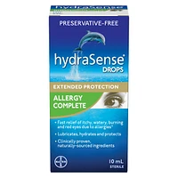 hydraSense Eye Drops, Allergy Relief, Preservative Free, Naturally Sourced, Long-Lasting Relief, 10 mL