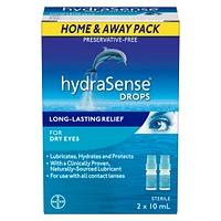 hydraSense Eye Drops, For Dry Eyes, Fast and Long-Lasting Relief, Preservative Free, Naturally Sourced Lubricant