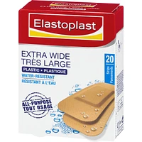 ELASTOPLAST Extra Wide Plastic Adhesive Bandages, 20 Strips