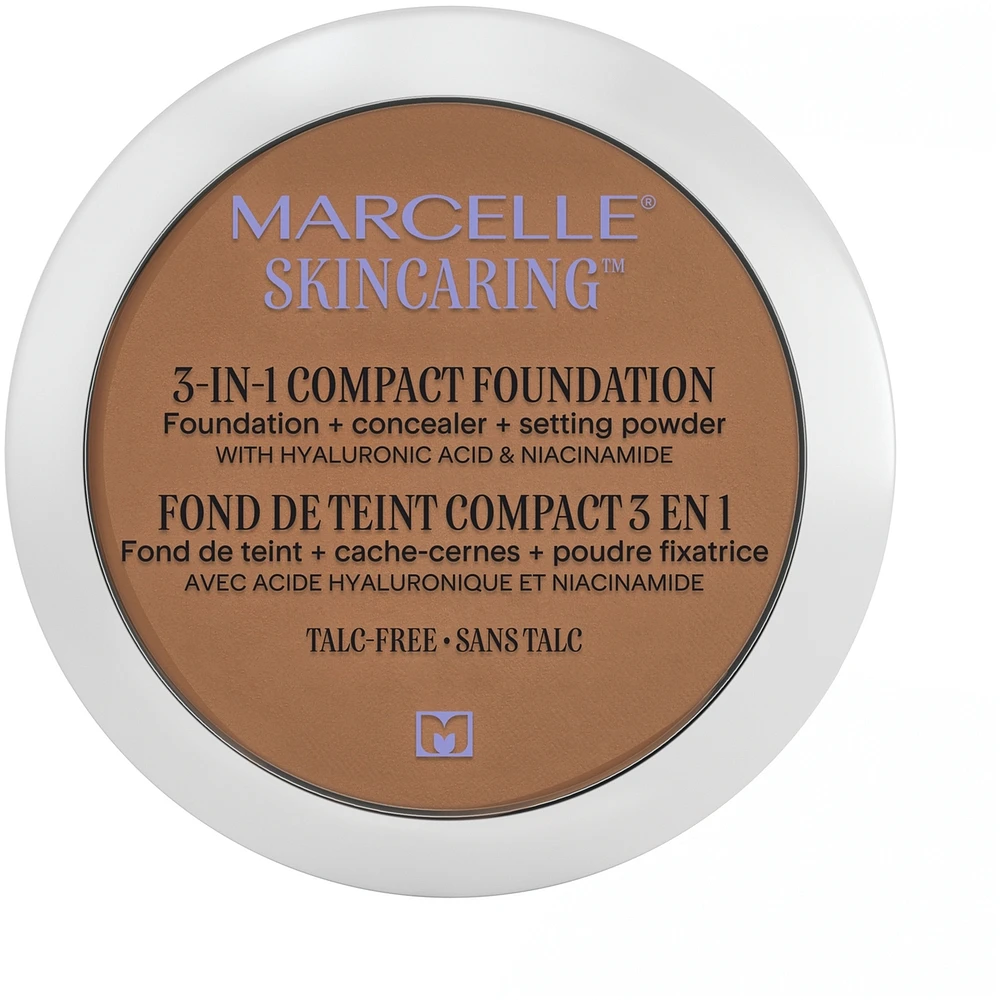 Skincaring 3-in-1 Compact Foundation + Concealer Setting Powder with Hyaluronic Acid