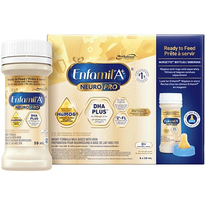 NeuroPro™, Baby Formula, 0-12 months, Ready to Feed Nursettes,  59mL x 6ct