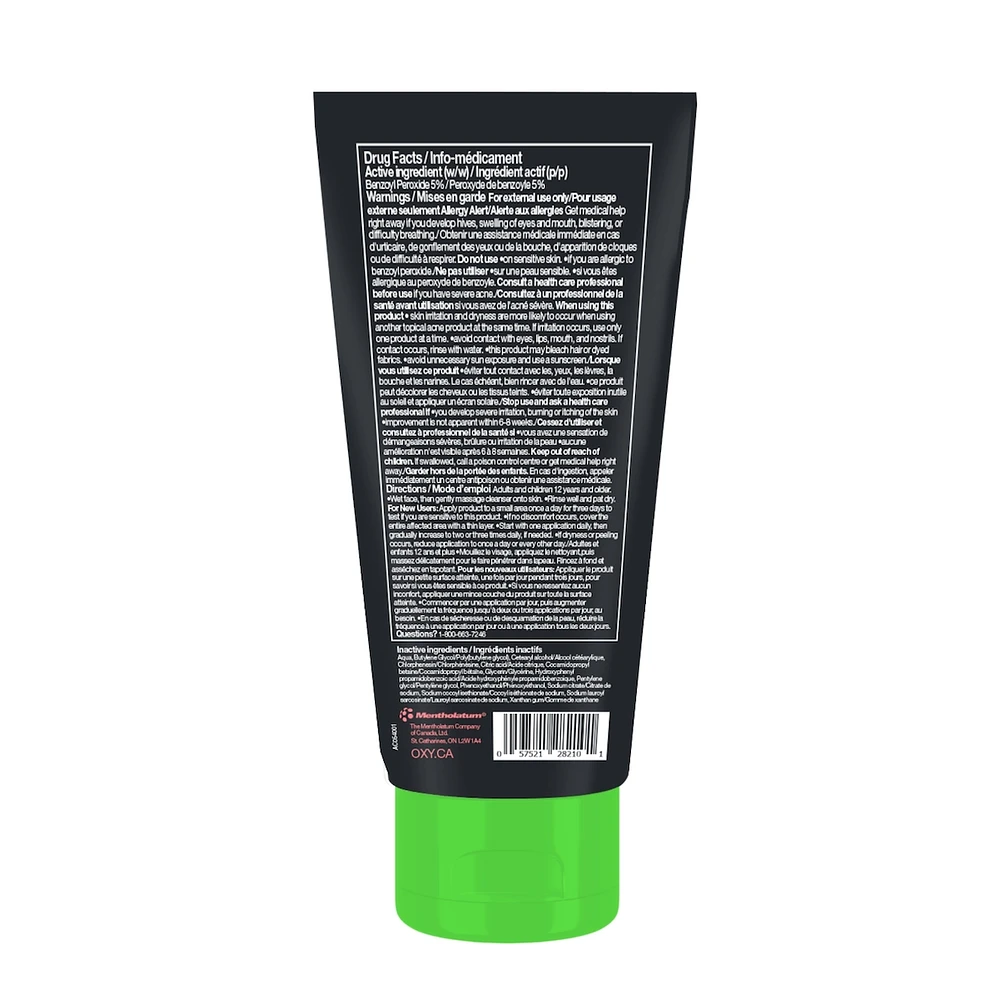 Nettoyant d'urgence pour le visage contre l'acné - 5 % de peroxyde de benzoyle - Contrôle l'acné tenace - Aide à traiter et à prévenir les éruptions cutanées - Permet à la peau de guérir - Sans parfum - Testé dermatologiquement