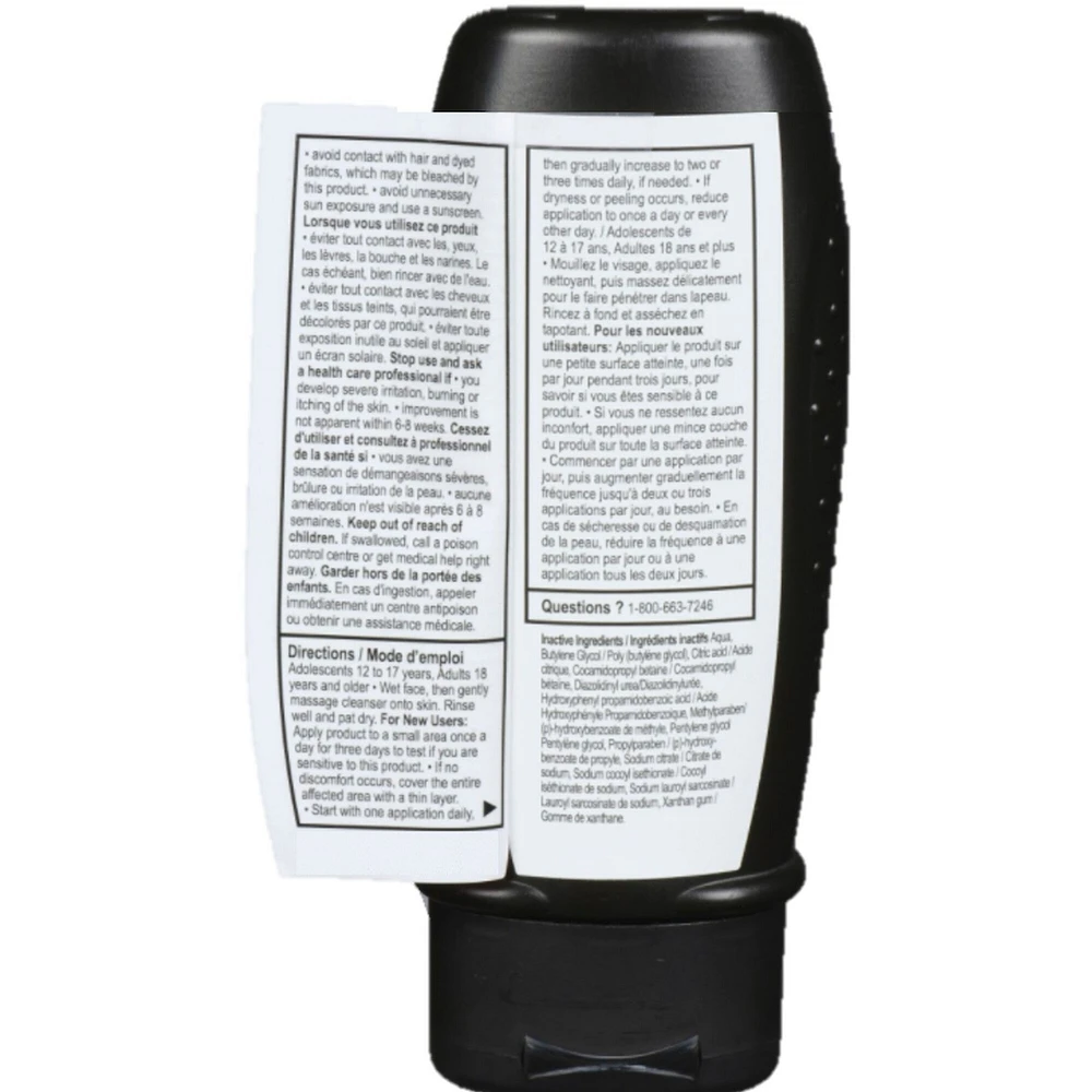 Nettoyant d'urgence pour le visage contre l'acné - 5 % de peroxyde de benzoyle - Contrôle l'acné tenace - Aide à traiter et à prévenir les éruptions cutanées - Permet à la peau de guérir - Sans parfum - Testé dermatologiquement