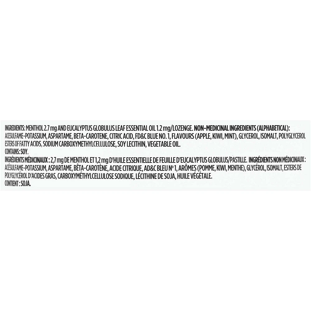 Halls Relief Mentho-Lyptus Kiwi Apple Flavour, 25 Cough Drops