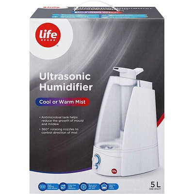 Humidificateur ultrasonique brume fraîche ou tiéde 5L