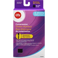 LB Sheer Hosiery Pantyhose Black -20 Compression