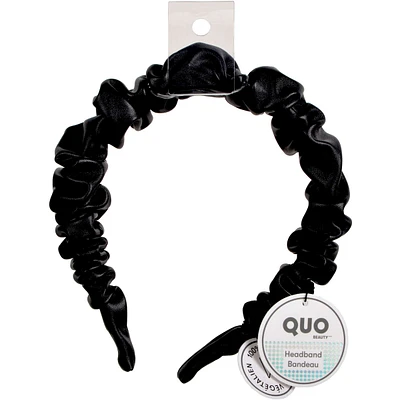 Ruched Black Vegan Headband
