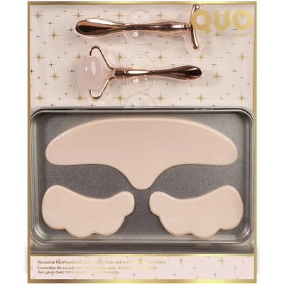 Ensemble de coussinets réutilisables pour le front et le dessous des yeux avec mini rouleaux pour le visage