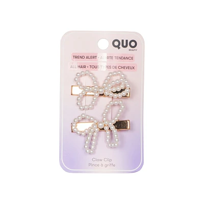 Salon Clips 2pk Pearl Bow