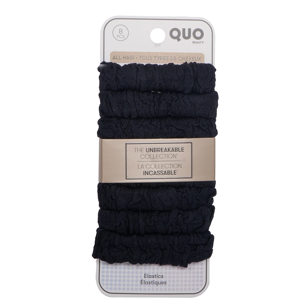 Paquet De 8 Élastiques Incassables Pour Cheveux Épais, Noir