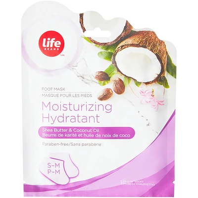 Hydratant masque pour les pieds, beurre de karité et huile de noix de coco