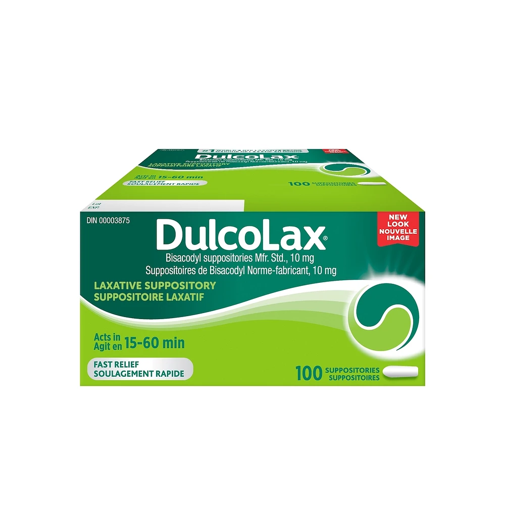Dulcolax, 5 mg de Bisacodyl, 100 comprimés de laxatif stimulant - Soulagement efficace de la constipation occasionnelle pour adultes en 6 à 12 heures, Stimule l'intestin, Convient aux enfants de 6 ans et plus, aux adultes et femmes qui allaitent