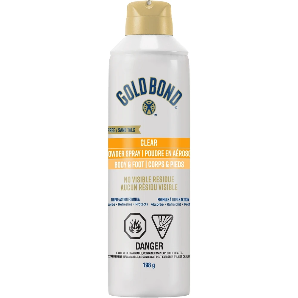 Clear Powder Spray - Odour Control, Wetness Protection - Refreshing & Absorbing - Invisible Application, No Mess or Residue - Aloe & Ginger Root Extract, Clean Scent, Talc-Free