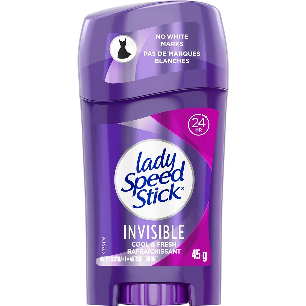 Déodorant antisudorifique Lady Speed Stick, invisible, frais et frais, 45 g