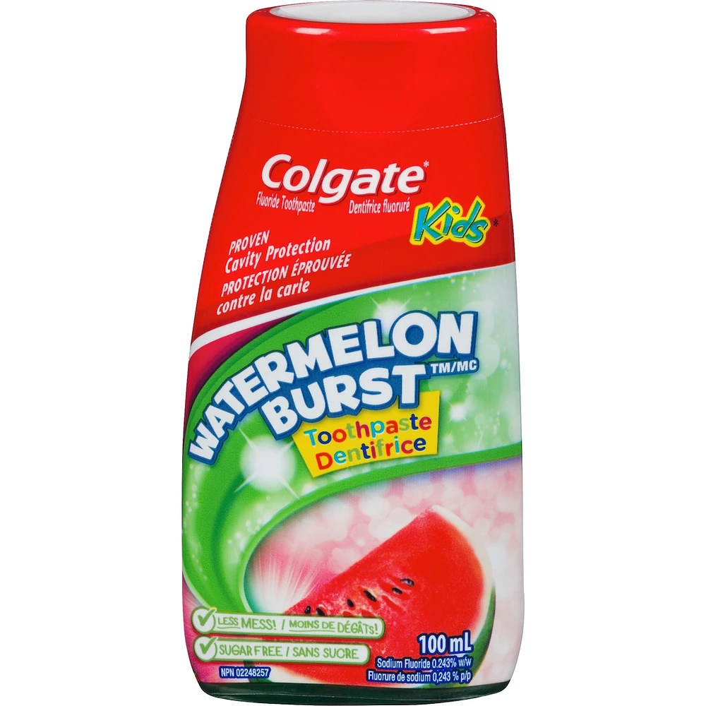 Dentifrice et rince-bouche 2 en 1 pour enfants en gel liquide Colgate Watermelon Burst, 100 mL