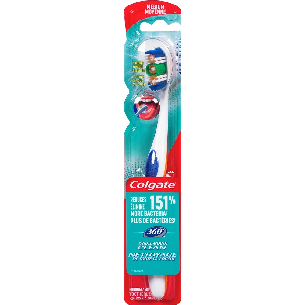 Brosse à dents moyenne Colgate 360