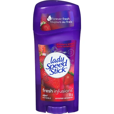 Lady Speed Stick Fresh Infusions Antiperspirant Deodorant Invisible Solid, Strawberry Splash