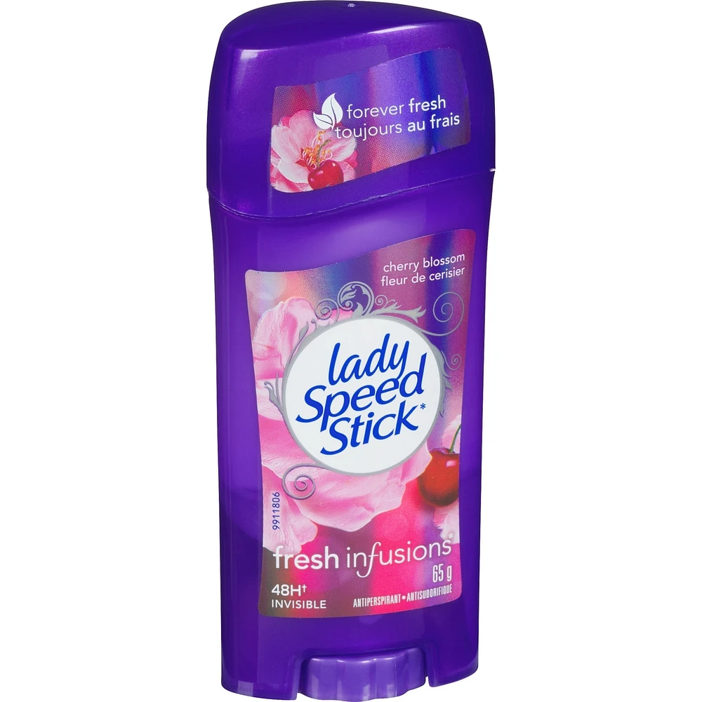 Lady Speed Stick Fresh Infusions Antiperspirant Deodorant Invisible Solid, Cherry Blossom