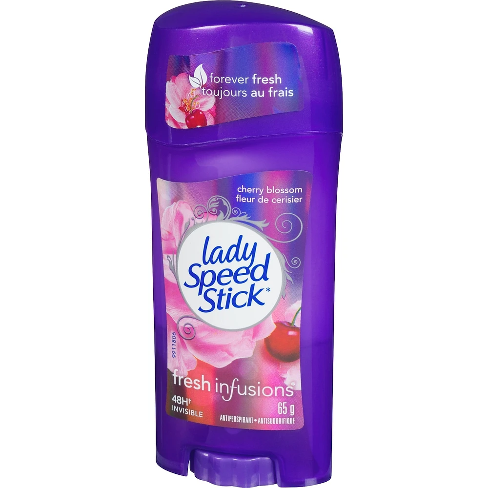 Lady Speed Stick Fresh Infusions Antiperspirant Deodorant Invisible Solid, Cherry Blossom