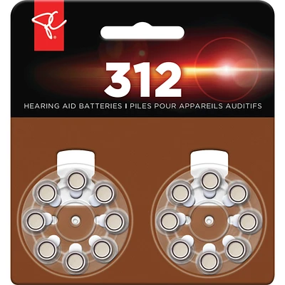 Size 312 Hearing Aid Batteries 16-Pack