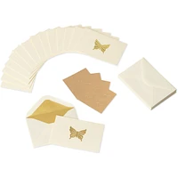 Cartes sans texte Papyrus avec enveloppes, Papillon doré (16 pièces)