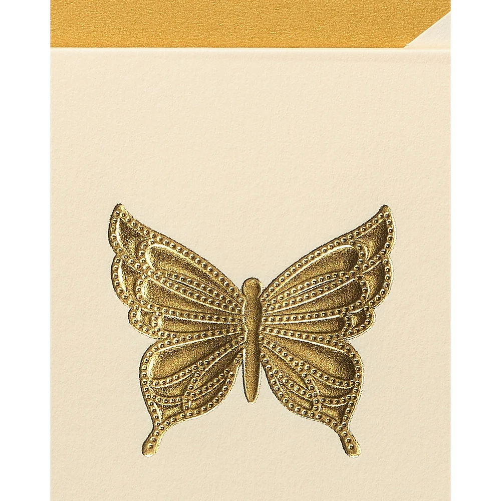 Cartes sans texte Papyrus avec enveloppes, Papillon doré (16 pièces)