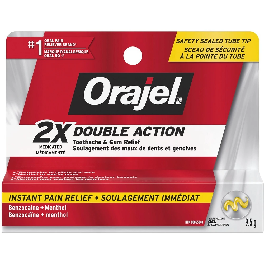 Gel Double Action Pour Soulagement Des Maux De Dents Et De Gencives