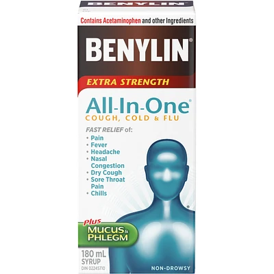 Extra Strength All-In-One Cold & Flu Daytime Syrup